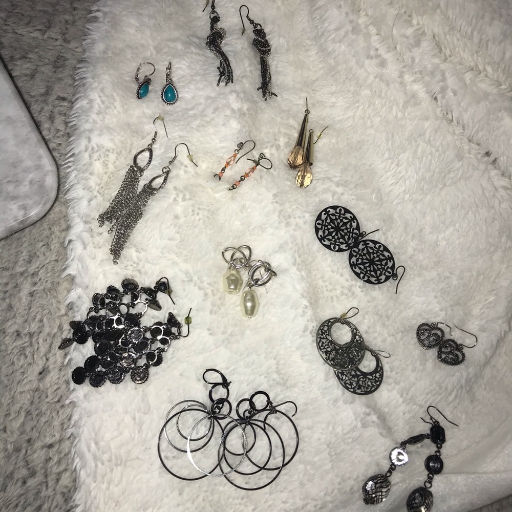 12 cute different style dangly earrings